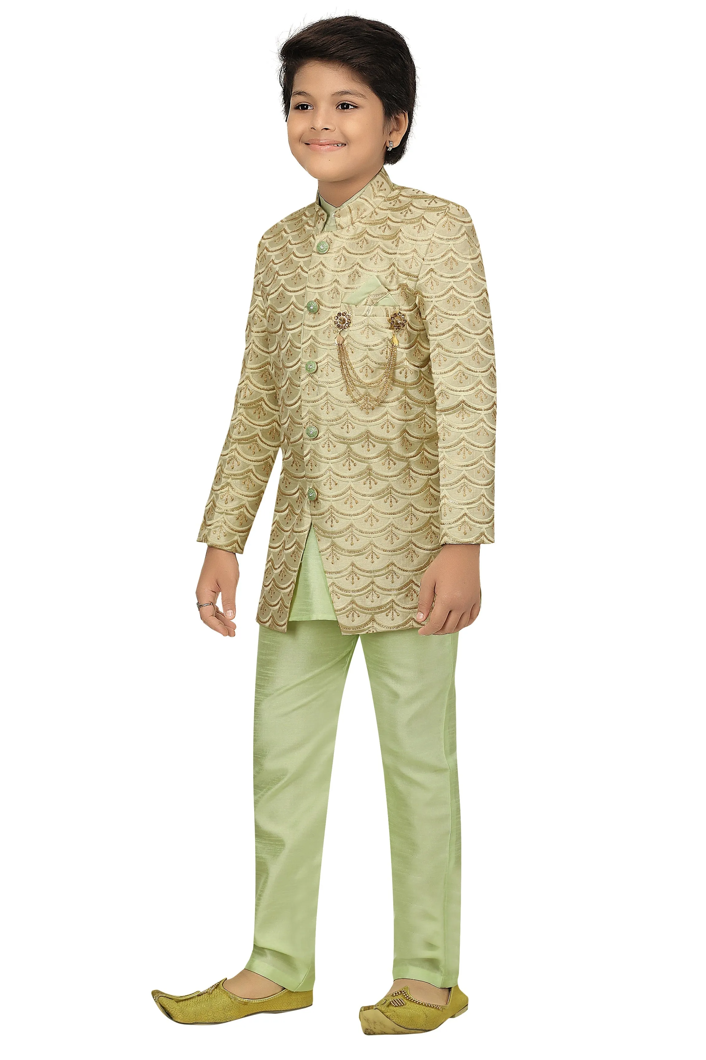 Ahhaaaa Kids Ethnic Indo Western, Kurta and Pajama Set For Boys