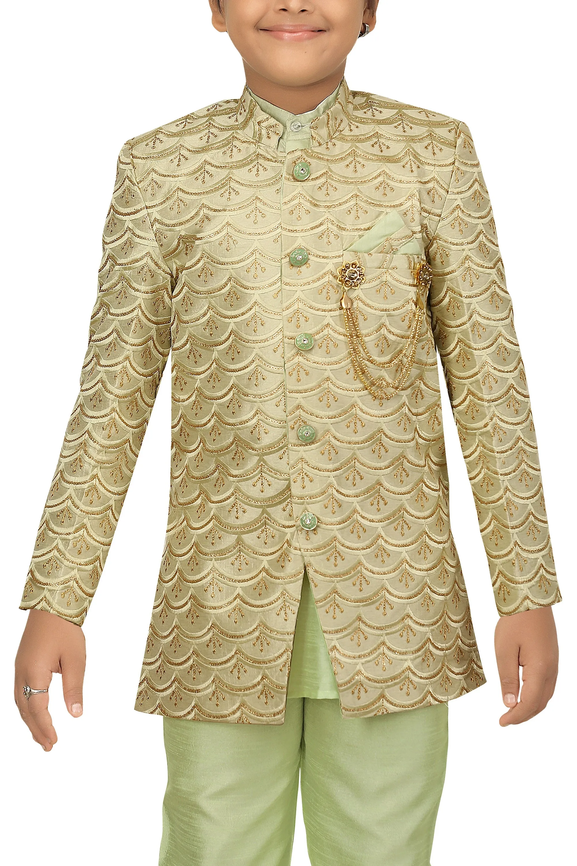 Ahhaaaa Kids Ethnic Indo Western, Kurta and Pajama Set For Boys