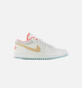 Air Jordan 1 Low White Sesame Womens Lifestyle Shoe - White/Sesame/Flash Crimson/Psychic Blue