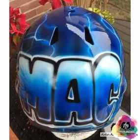 Airbrush Lightning Strikes Helmet Design