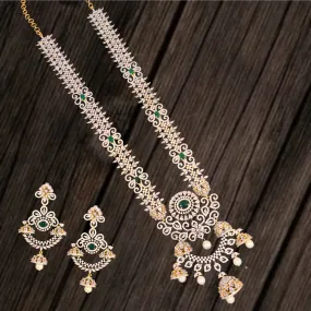 American Diamond Long Necklace Set By Asp Fashion Jewellery