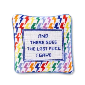 And There Goes Needlepoint Pillow