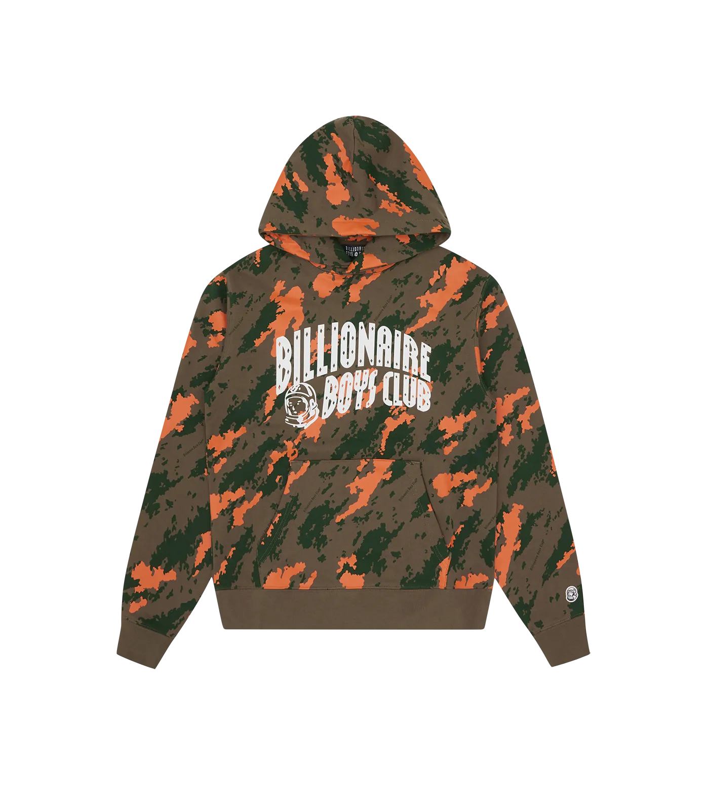 A/O CAMO PRINT ARCH LOGO POPOVER HOOD - GREEN