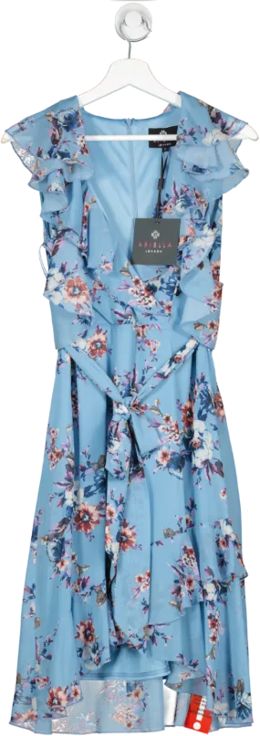 ARIELLA LONDON Blue Floral Ruffle Midi Dress BNWT UK 14