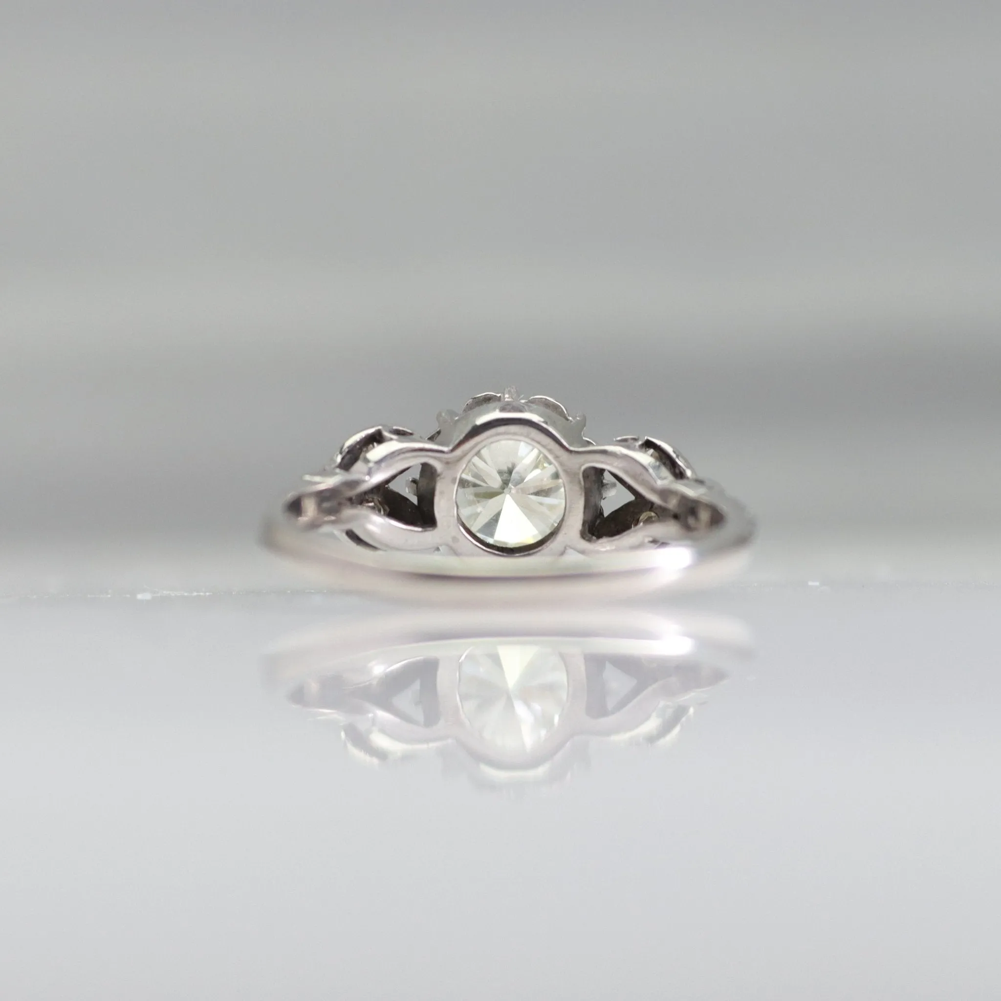 Art Deco Diamond Solitaire Ring - 18 Carat White Gold