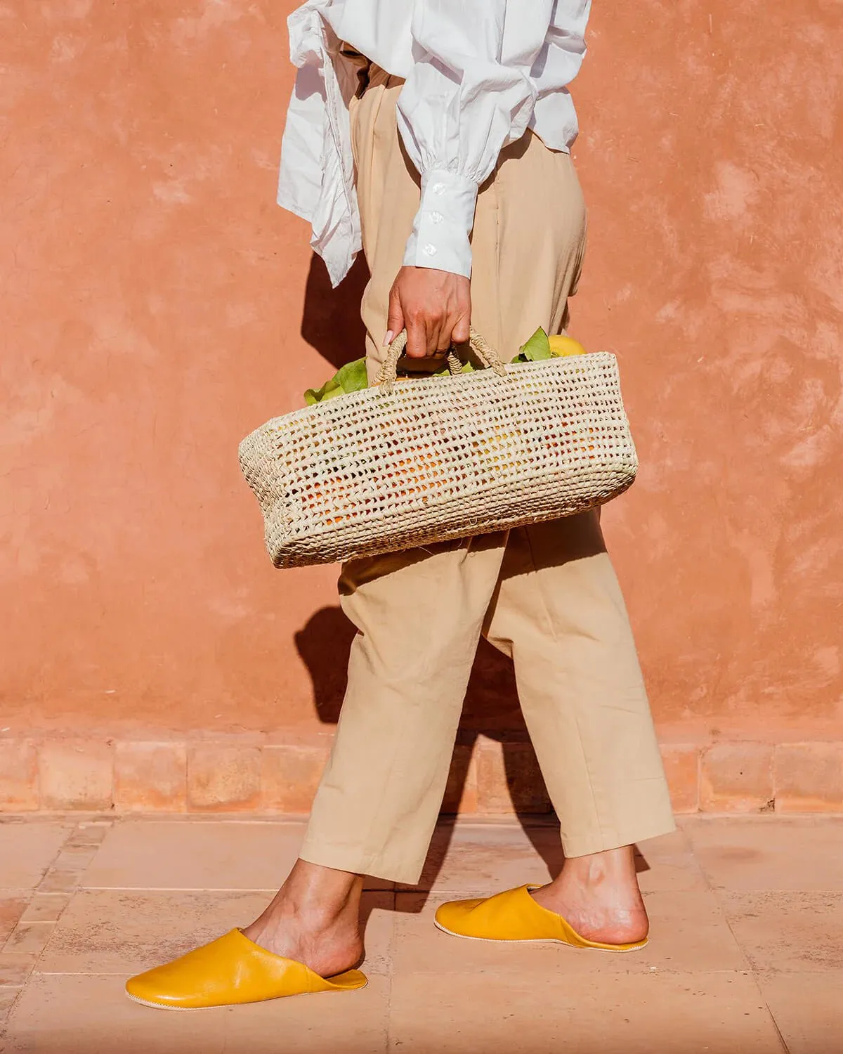 Babouche Moroccan Slippers - Mustard