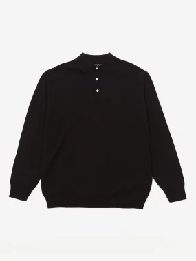 Beams Plus Knit Cotton Polo Shirt 12G - Black