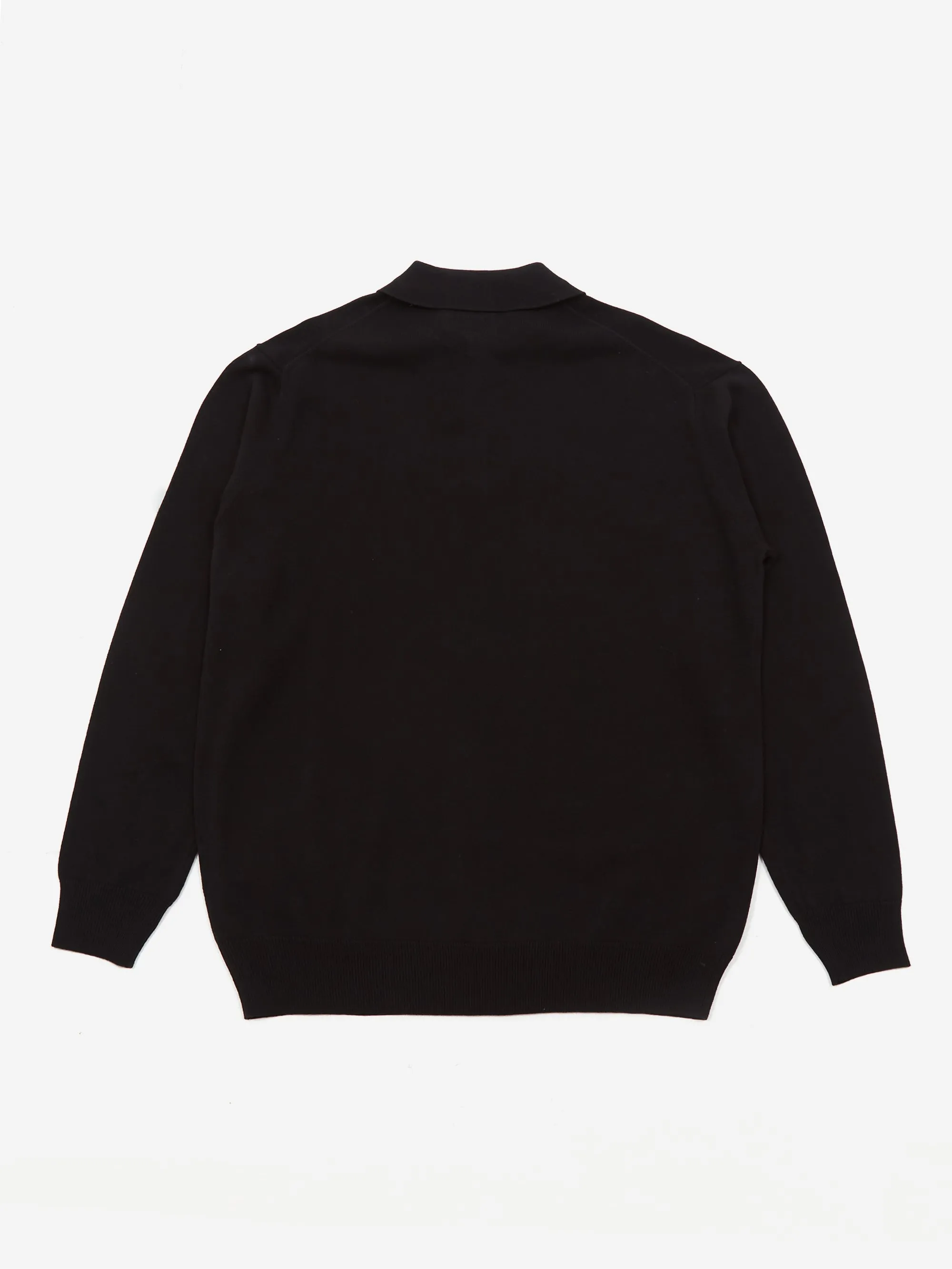 Beams Plus Knit Cotton Polo Shirt 12G - Black