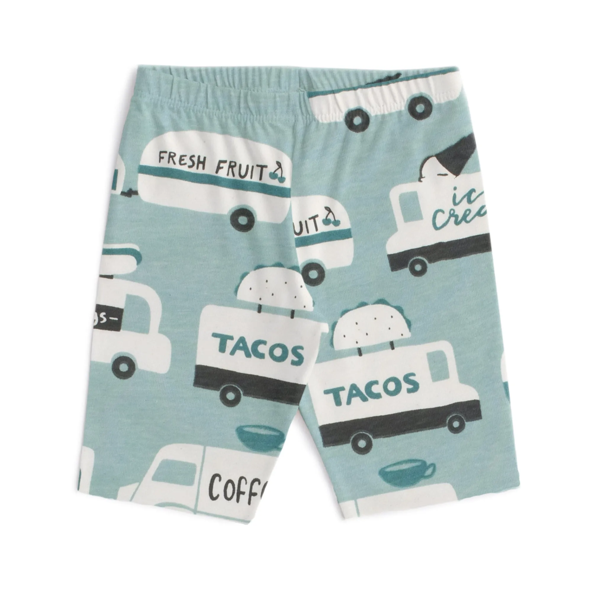 Bike Shorts - Food Trucks Surf Blue