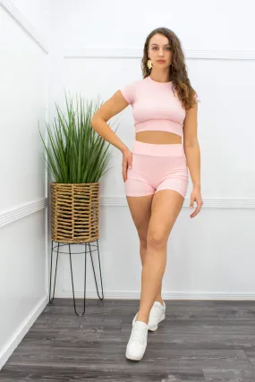 Bodycon Short sleeve Top Short Set