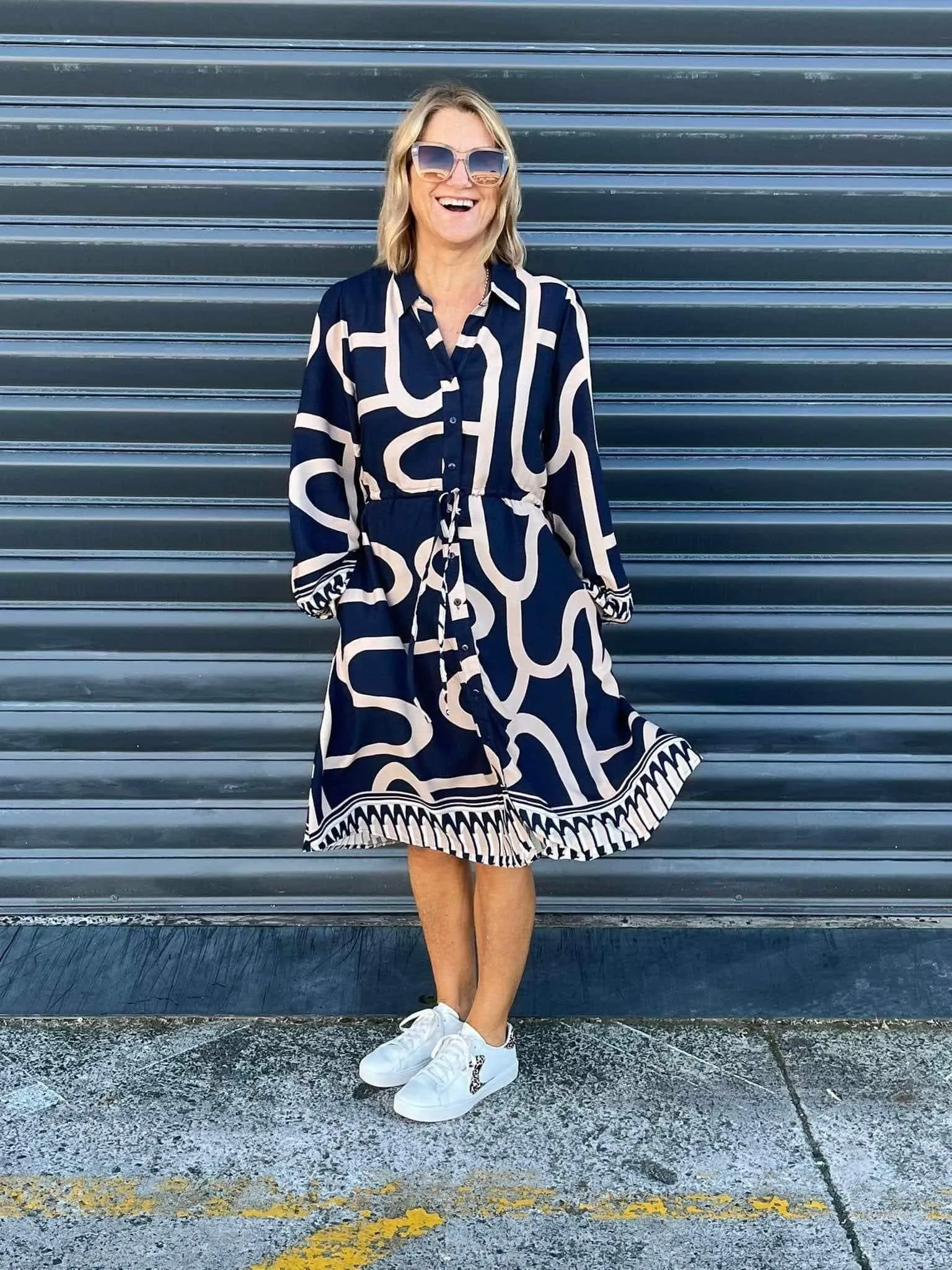 Boho Australia Vinny Dress Navy Print