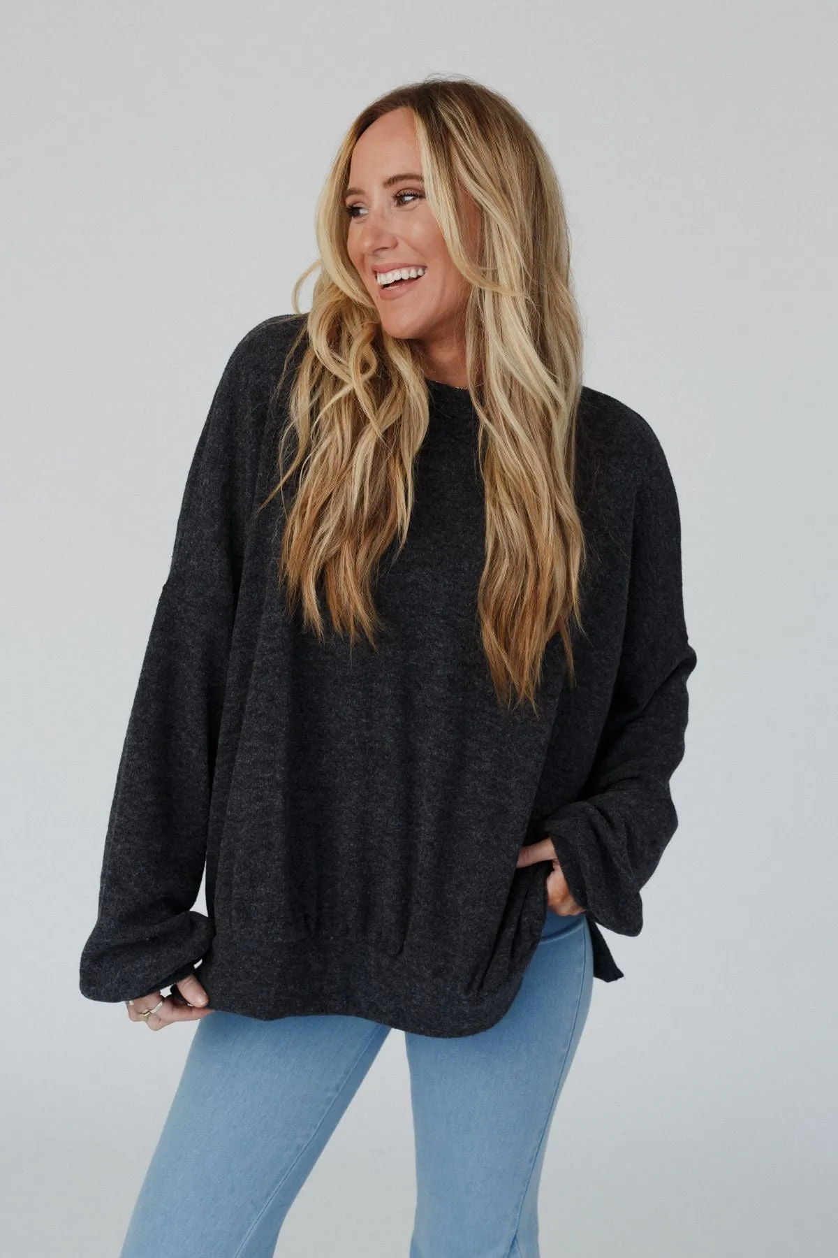 Brayden Oversized Pullover - Charcoal