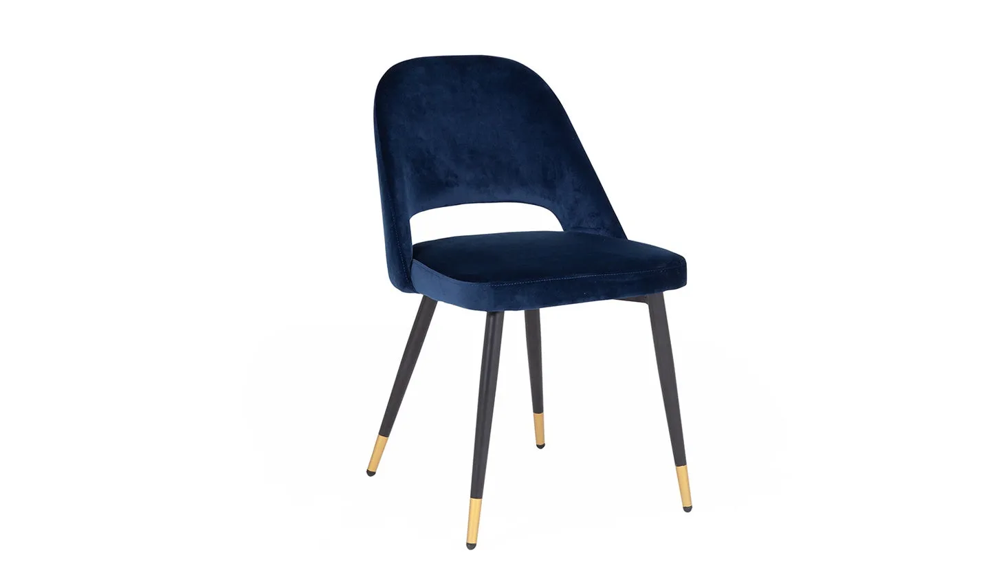 Britten Velvet Dining Chair Navy Blue