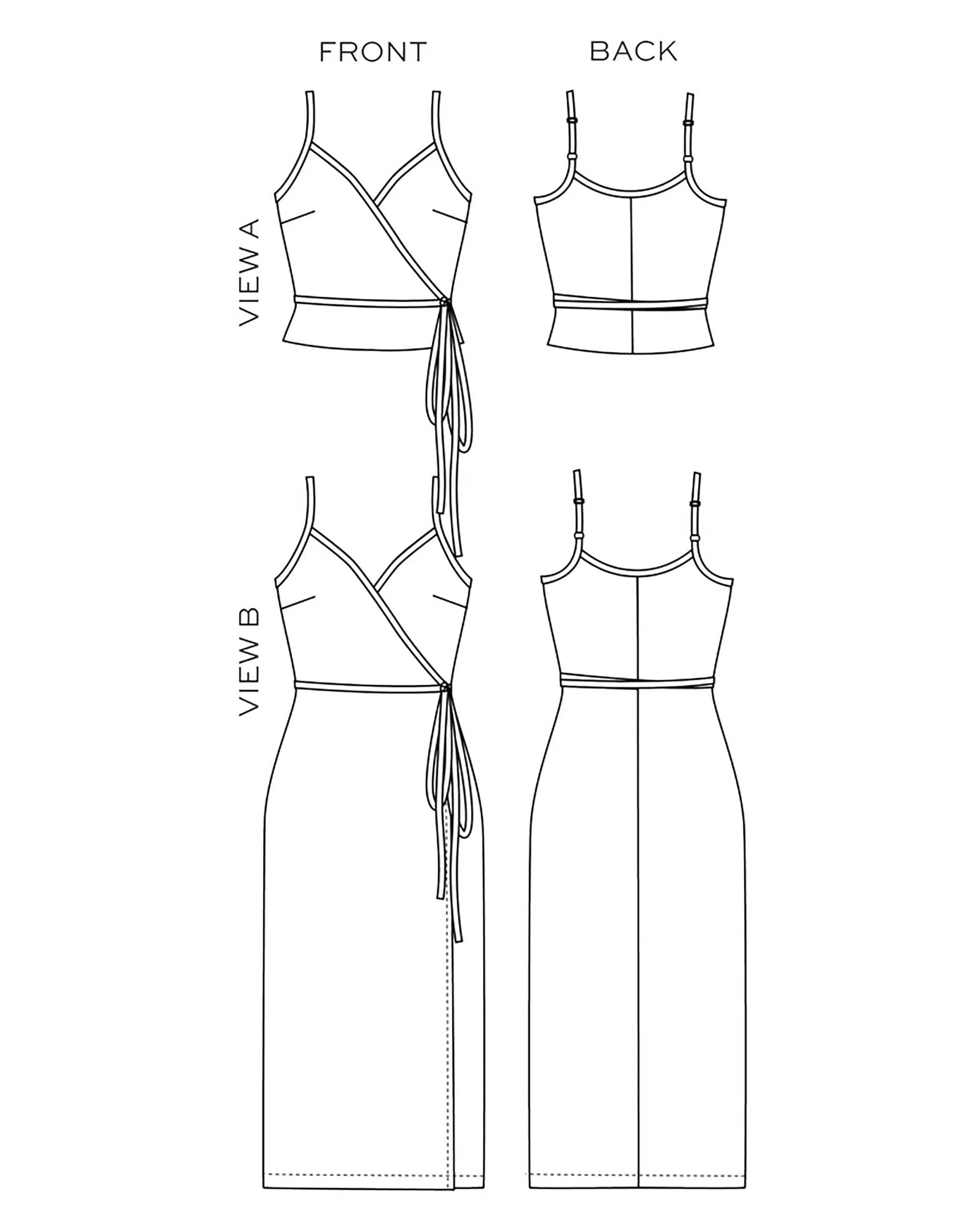 Calvin Wrap Dress | Sz 0-18 | Sewing Pattern by True Bias