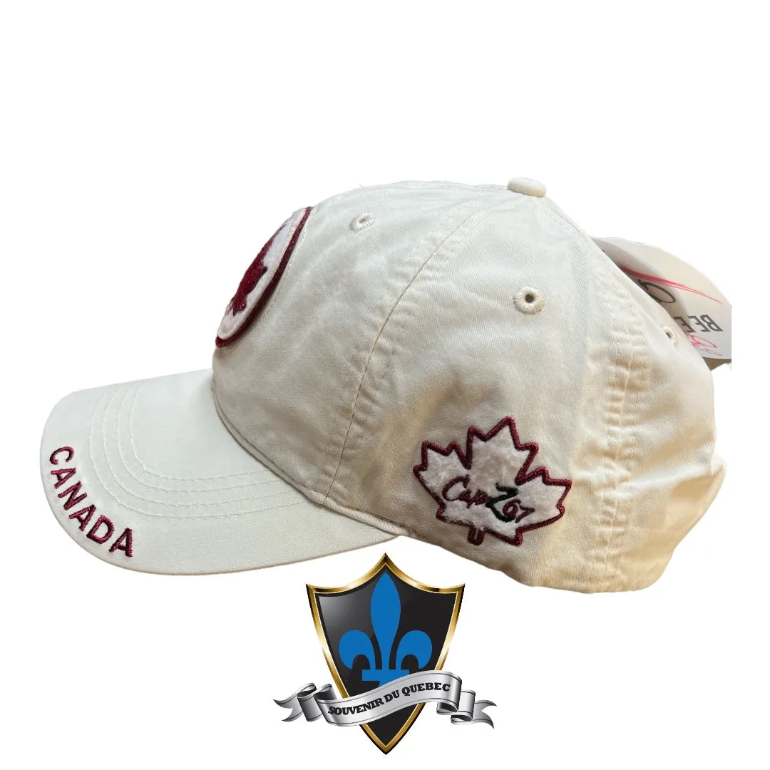 Canada patch cap embroidered leaf.