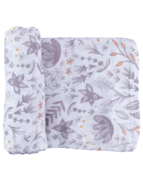 Captain Silly Pants - Single Swaddle Blanket - Blushing Blossoms