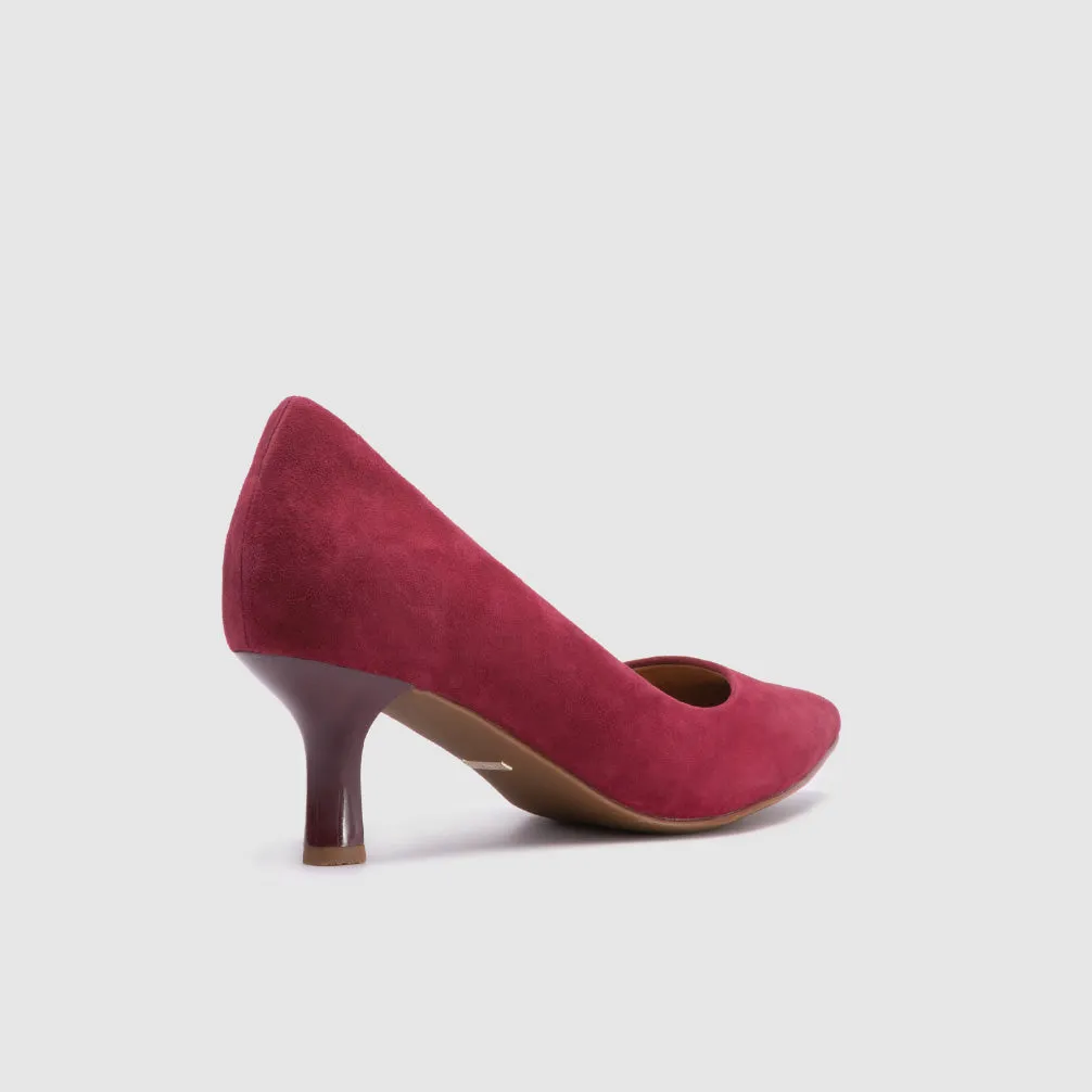 Carrie II Burgundy Suede