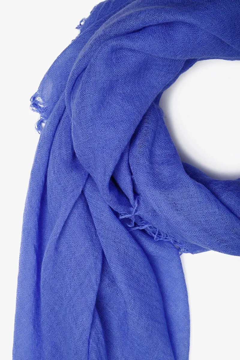 Cashmere and Silk Scarf Baja Blue