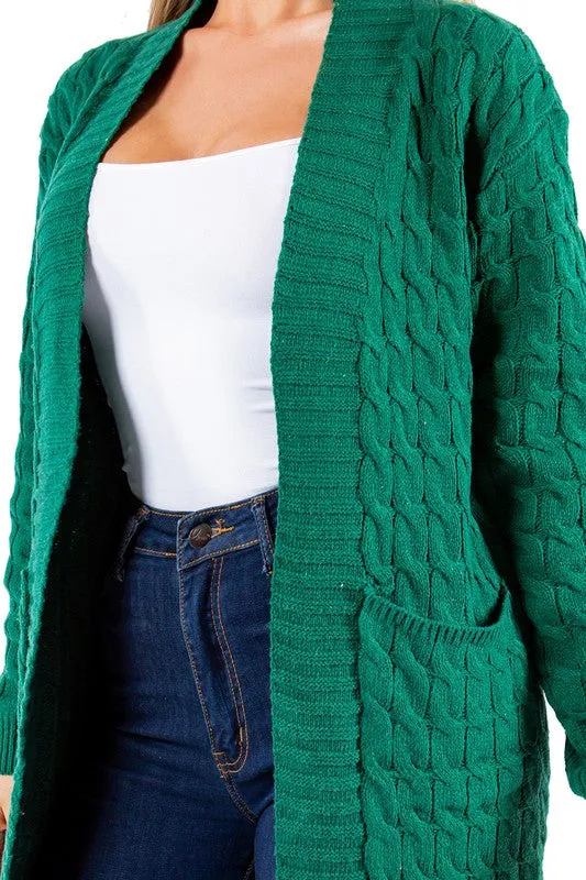 Chic Comfort Maxi Sweater Cardigan |Green