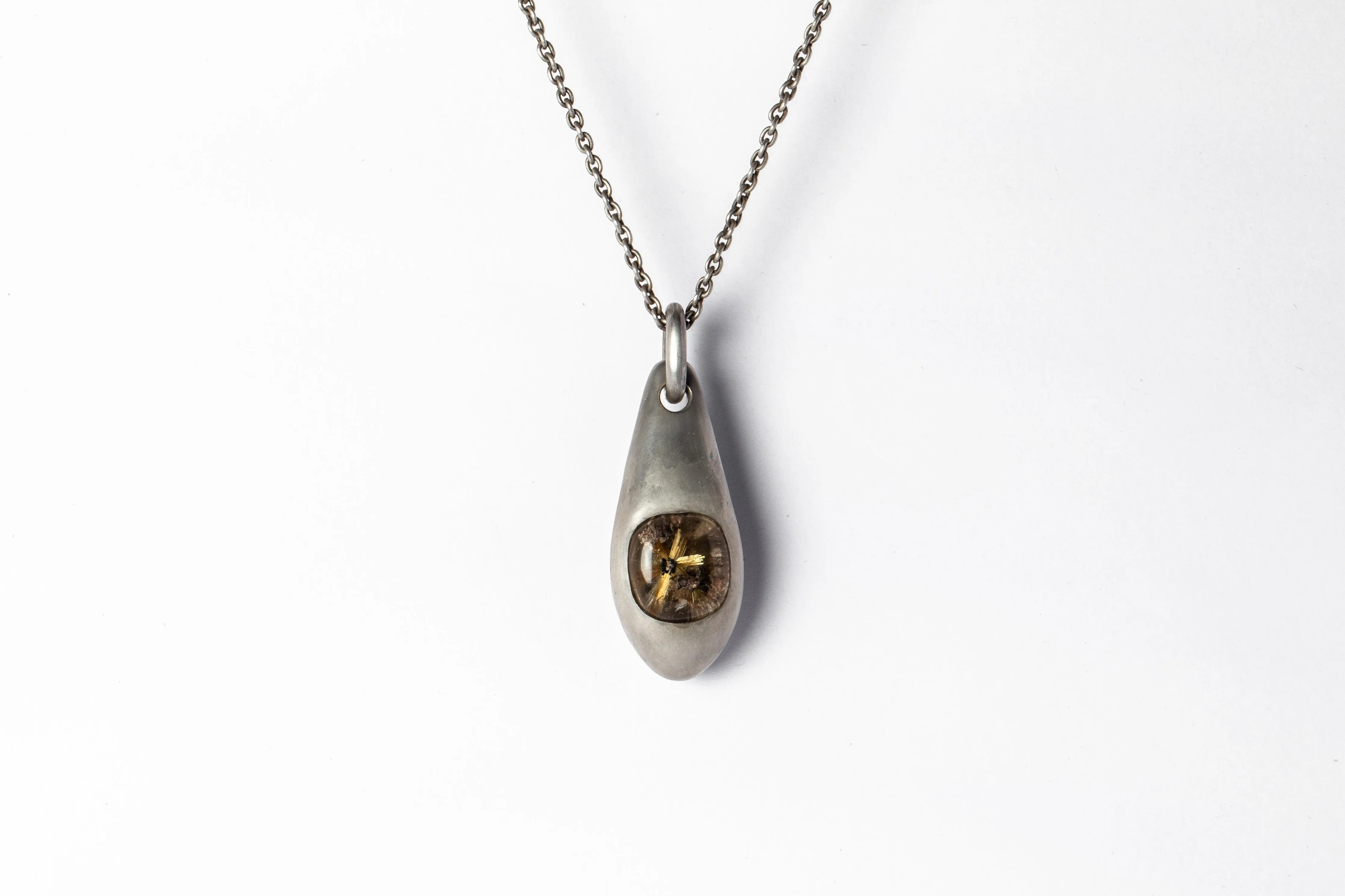 Chrysalis Necklace (Cremaster Emergence, Rutilated Quartz, DA RQ)