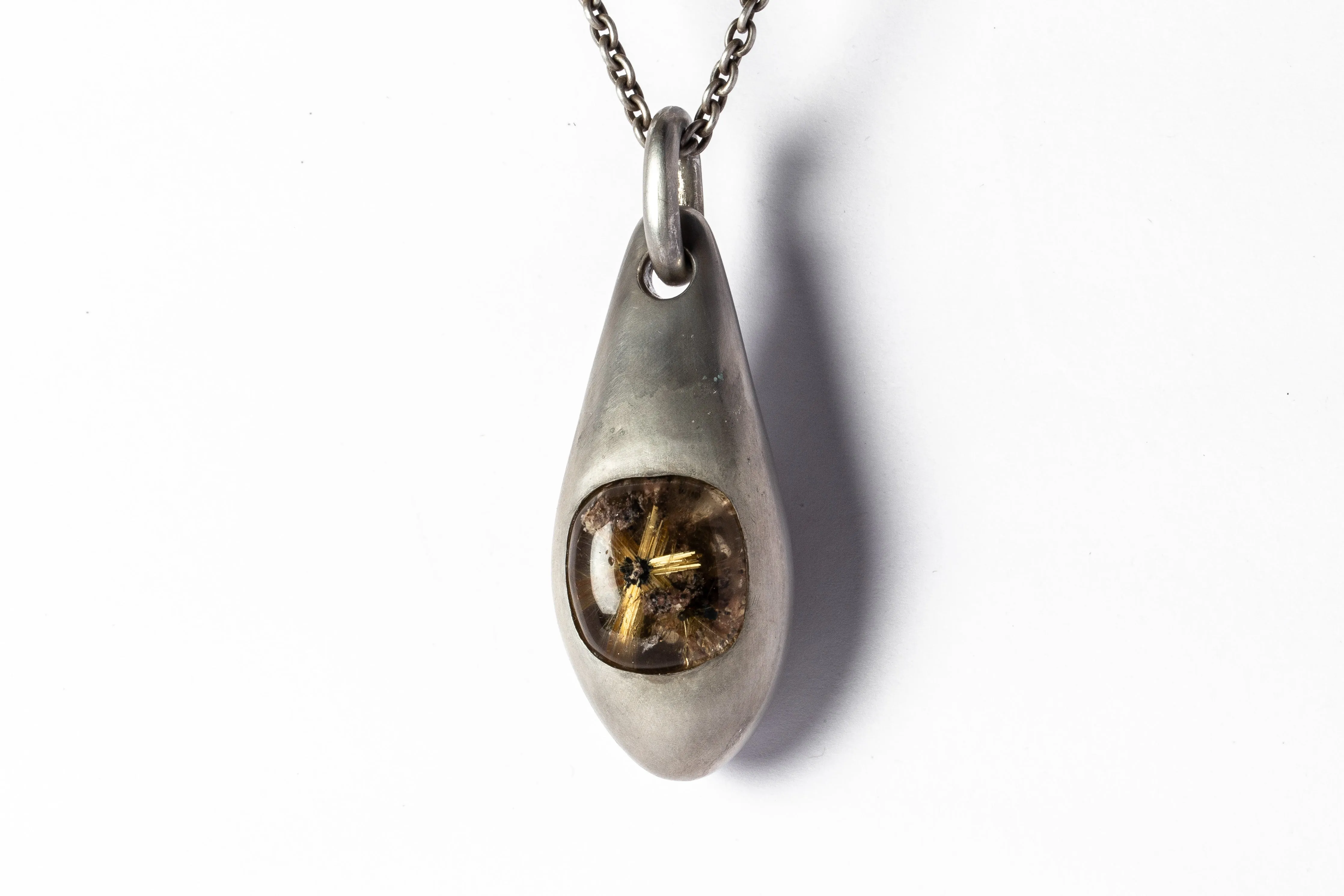 Chrysalis Necklace (Cremaster Emergence, Rutilated Quartz, DA RQ)