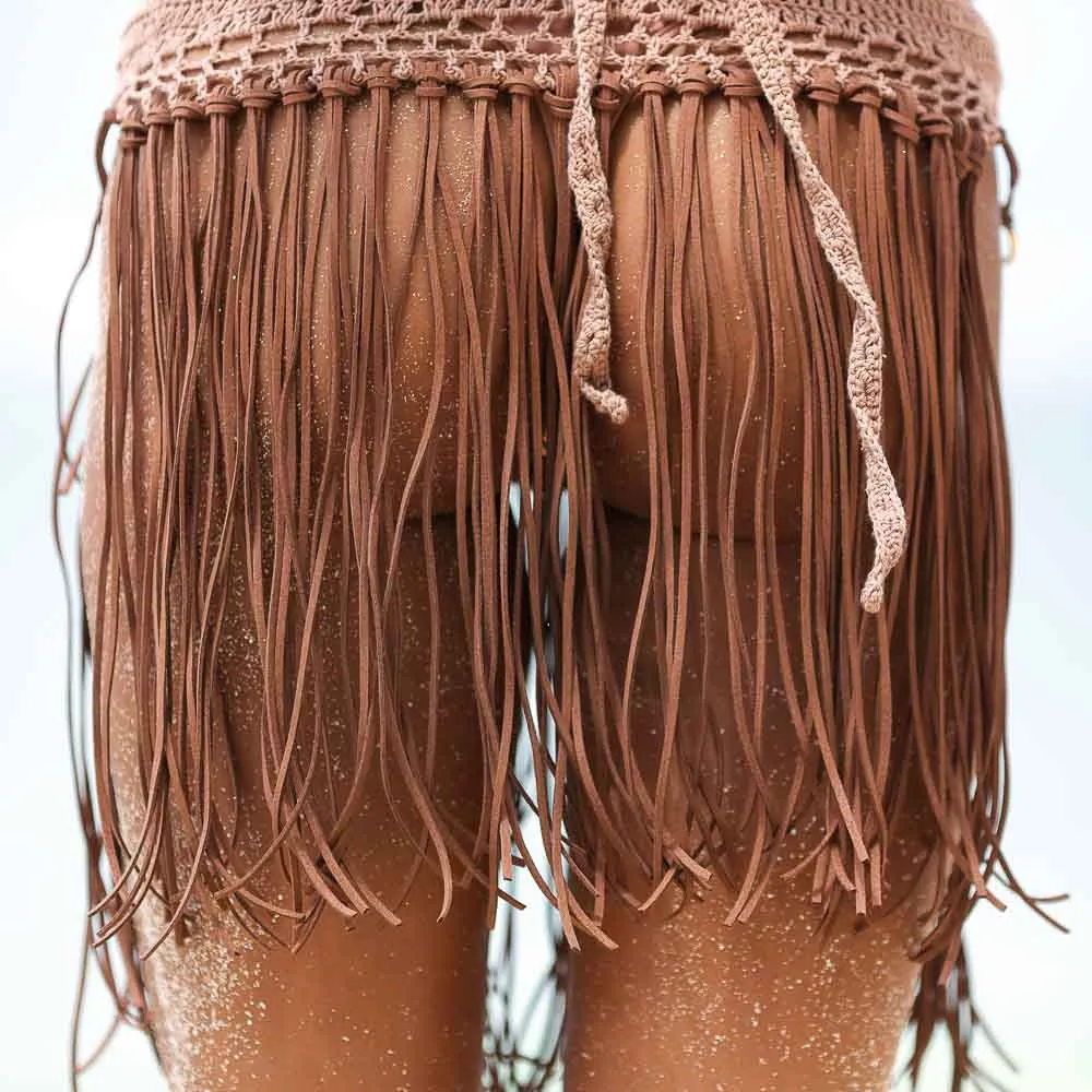 Cindy Fringed Mini Skirt