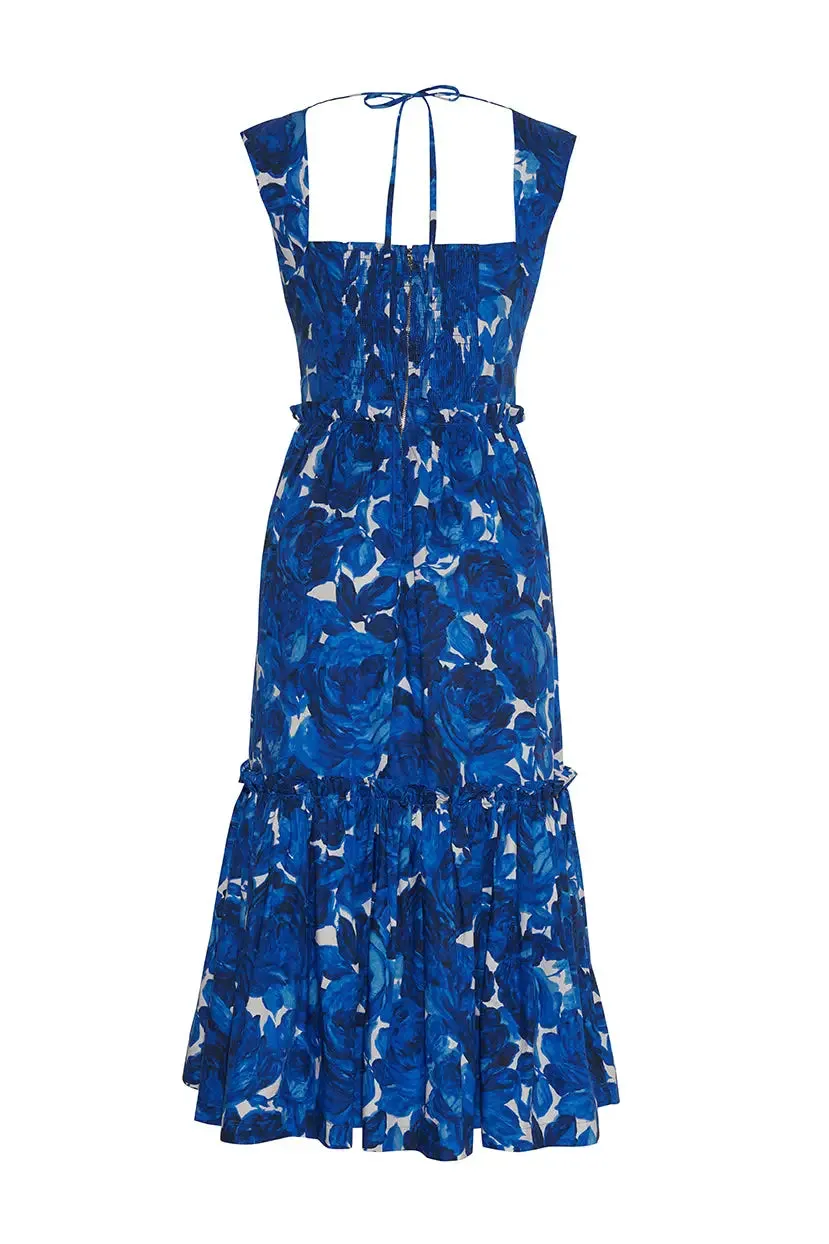 Claire Dress - Floral Garden Blue