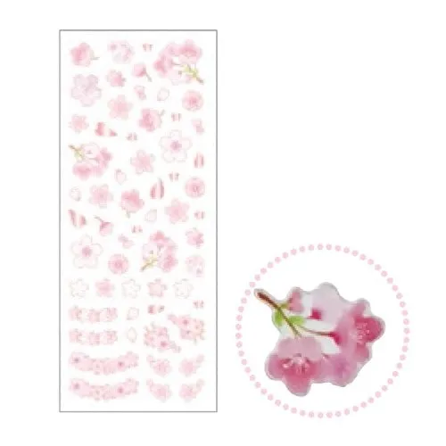 Clothes Pin Cherry Blossom Foil Edge Stickers