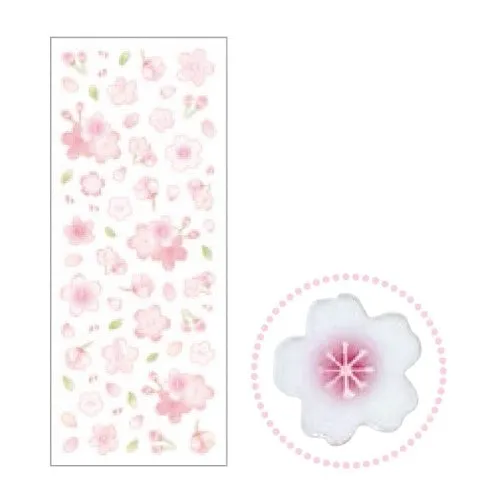 Clothes Pin Cherry Blossom Foil Edge Stickers