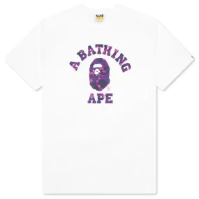 Color Camo College Tee - White/Purple