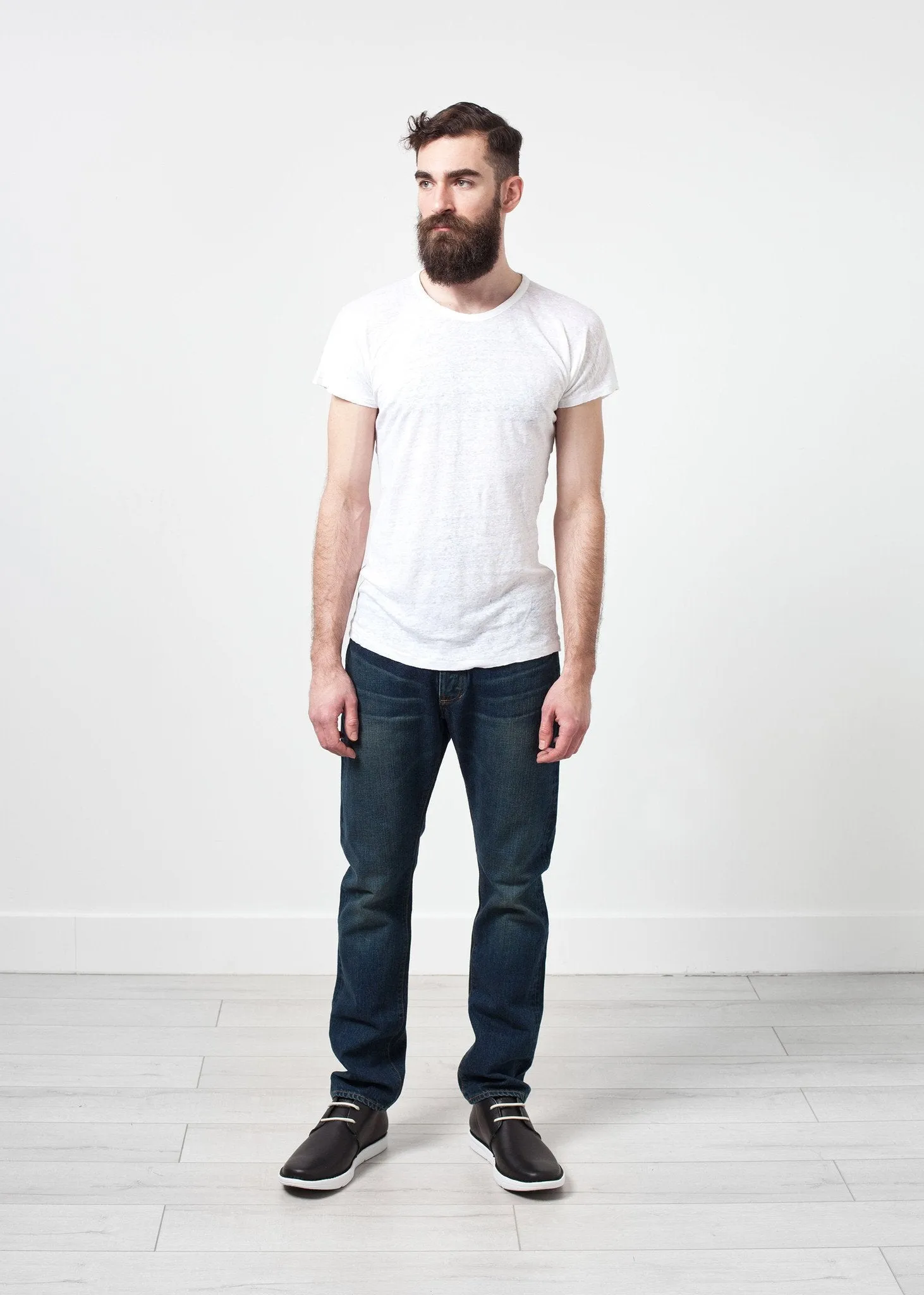 Comfort Tee in White Linen