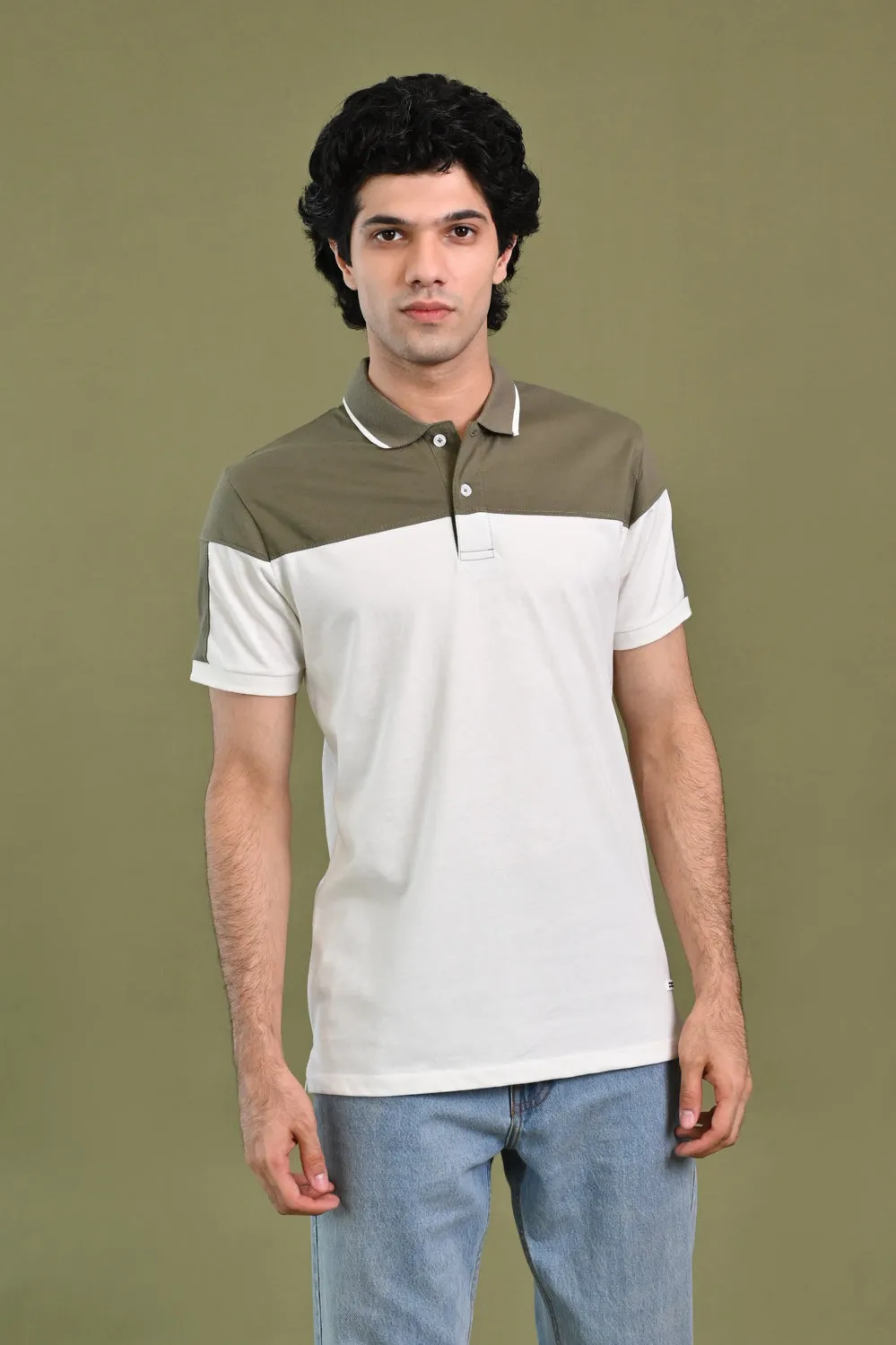 CONTRAST PANEL SUPER SOFT COLLAR POLO