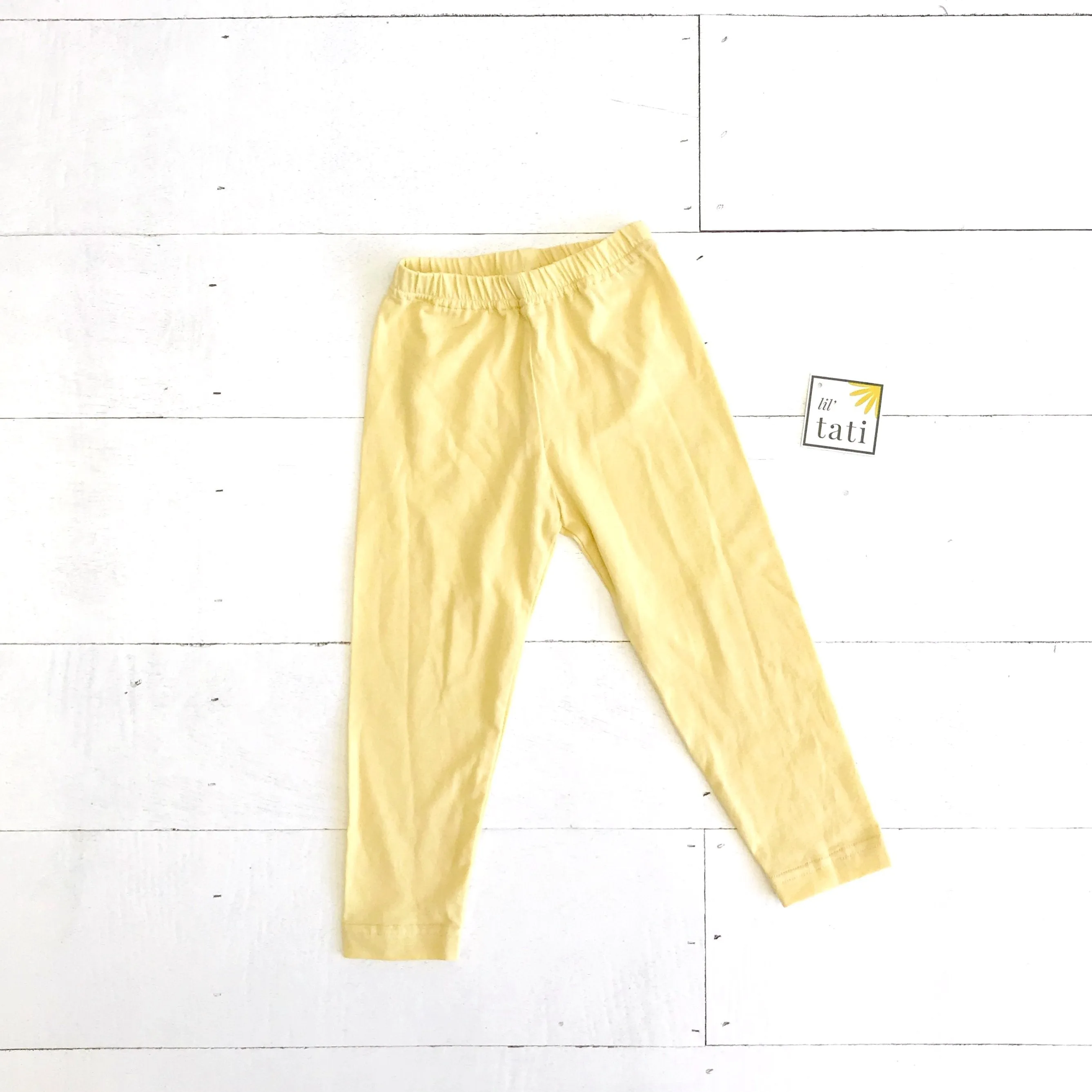 Cotton Stretch Leggings - Yellow