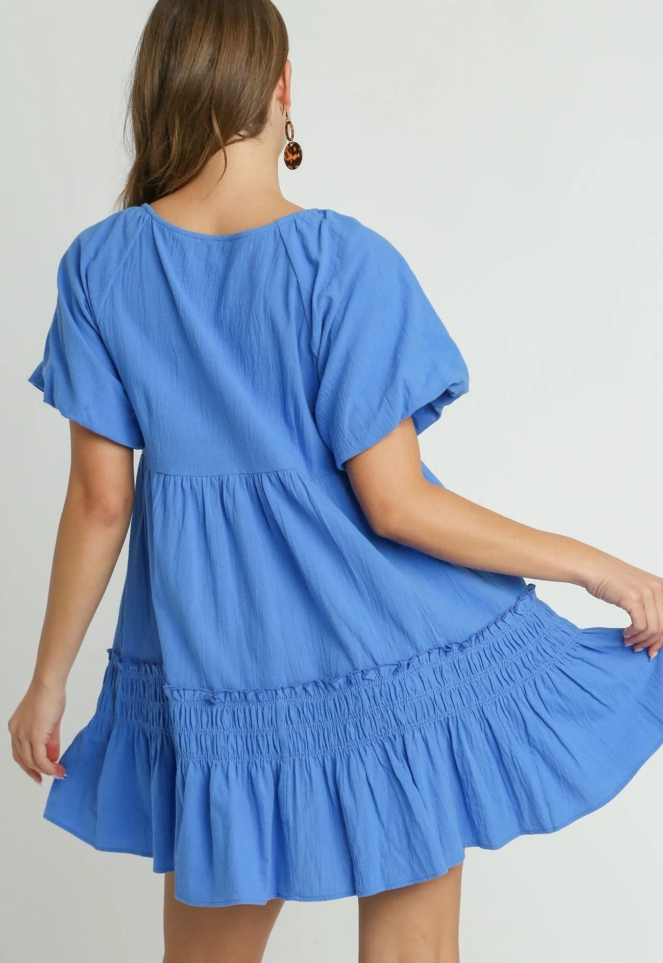 Cotton Tiered Mini Dress