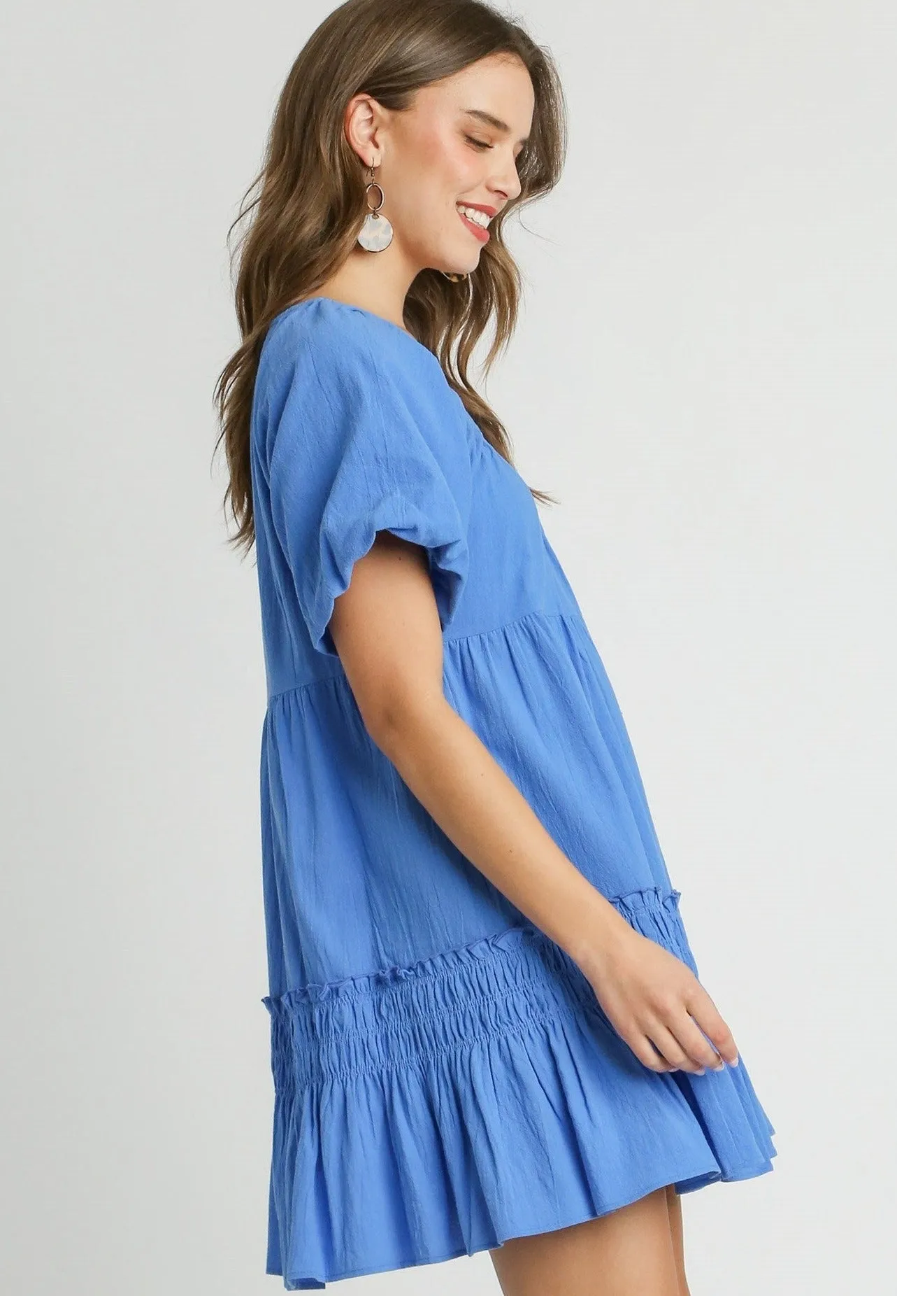 Cotton Tiered Mini Dress