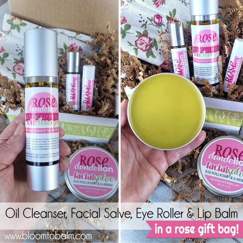 Dandelion Rose FACIAL TRIO {Salve, Oil Cleanser & Eye Roller}