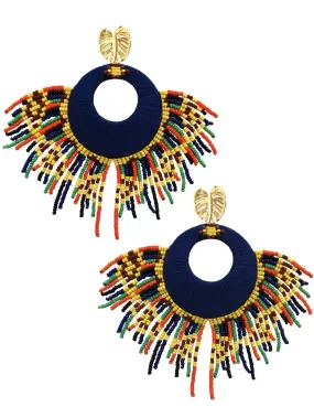 Dark Blue Tropicalia Earrings