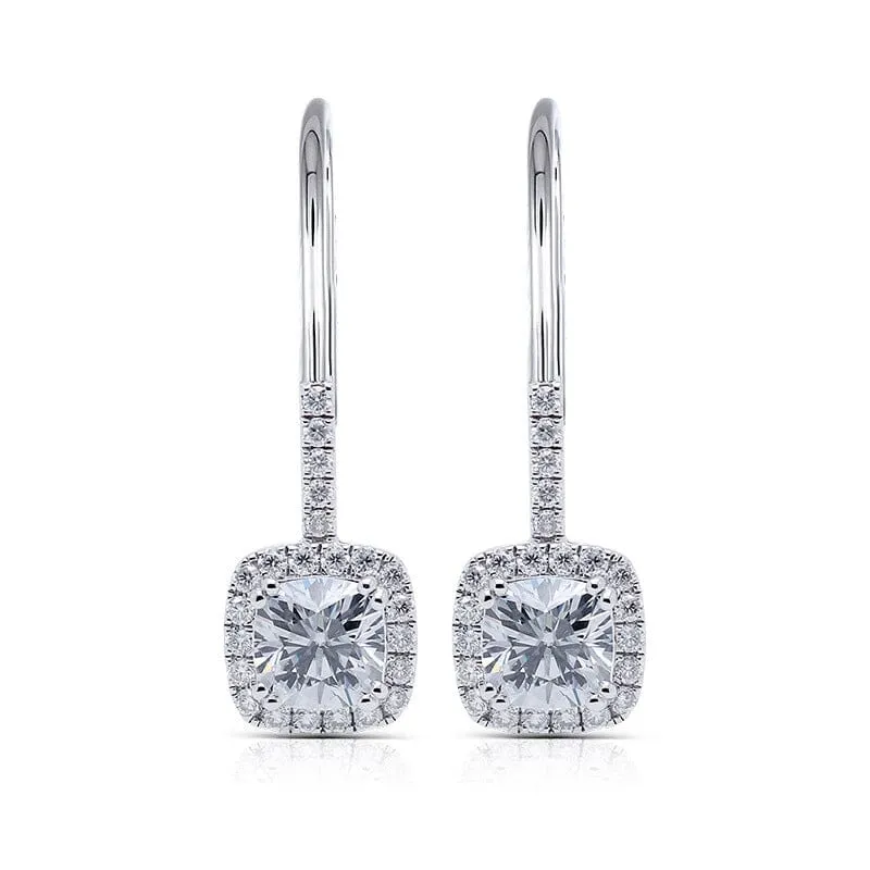 Dazzling Elegant Diamond Drop Earrings - 925 Sterling Silver