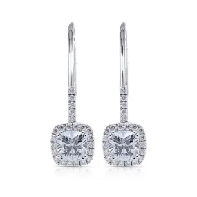 Dazzling Elegant Diamond Drop Earrings - 925 Sterling Silver