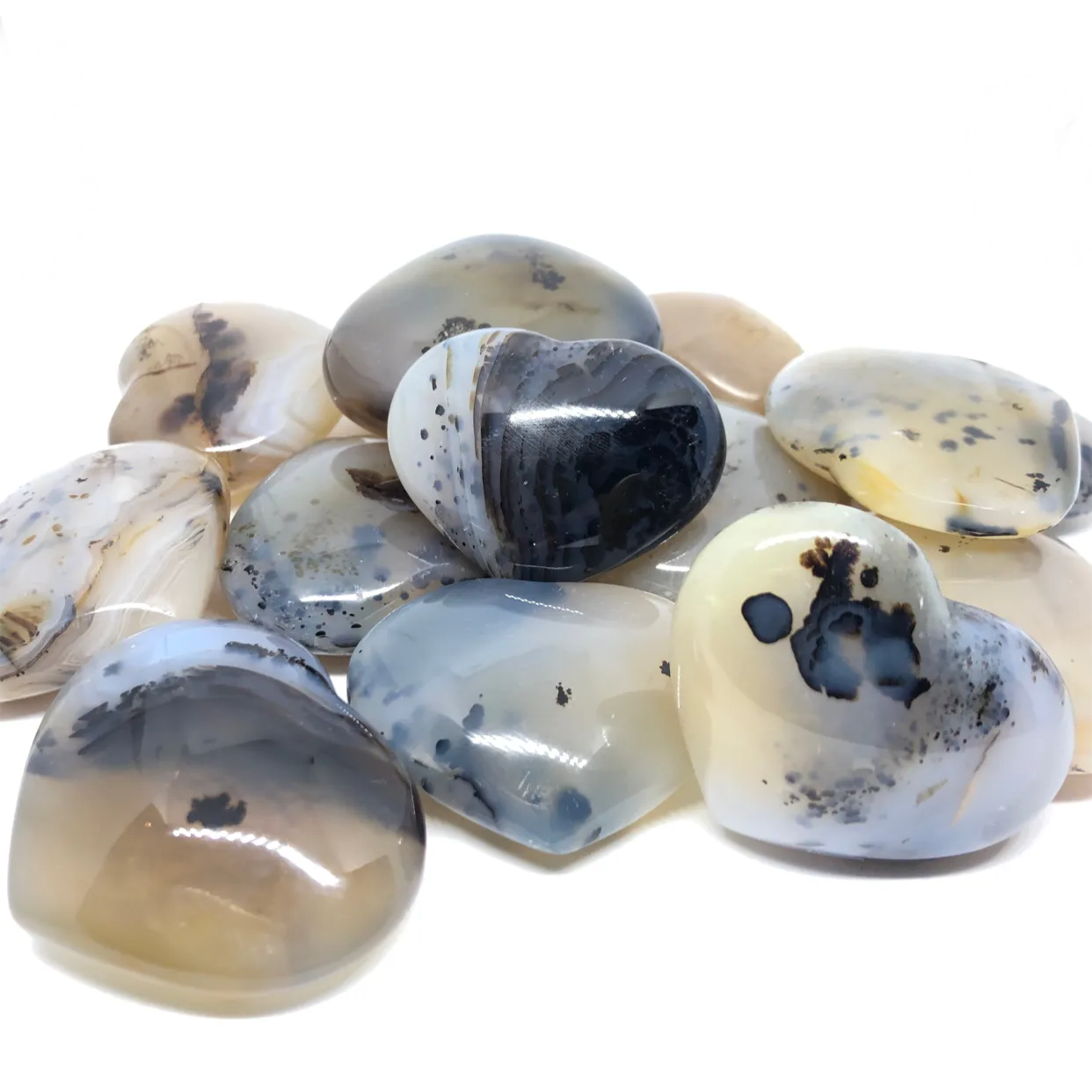 Dendritic Agate Puffed Heart