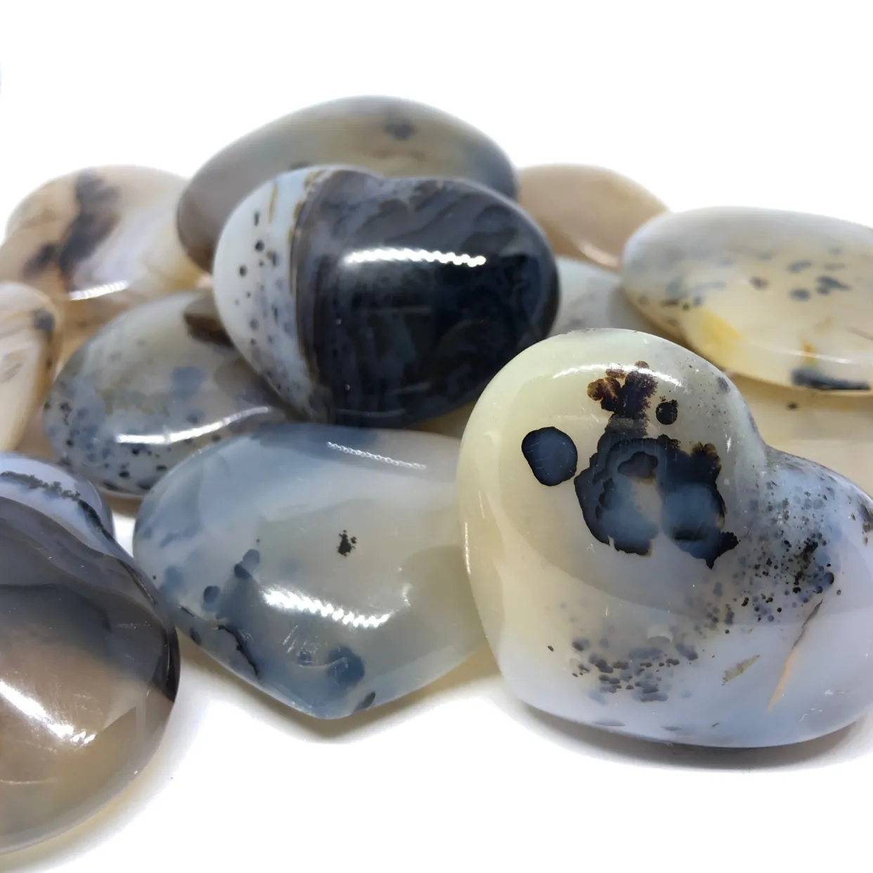 Dendritic Agate Puffed Heart