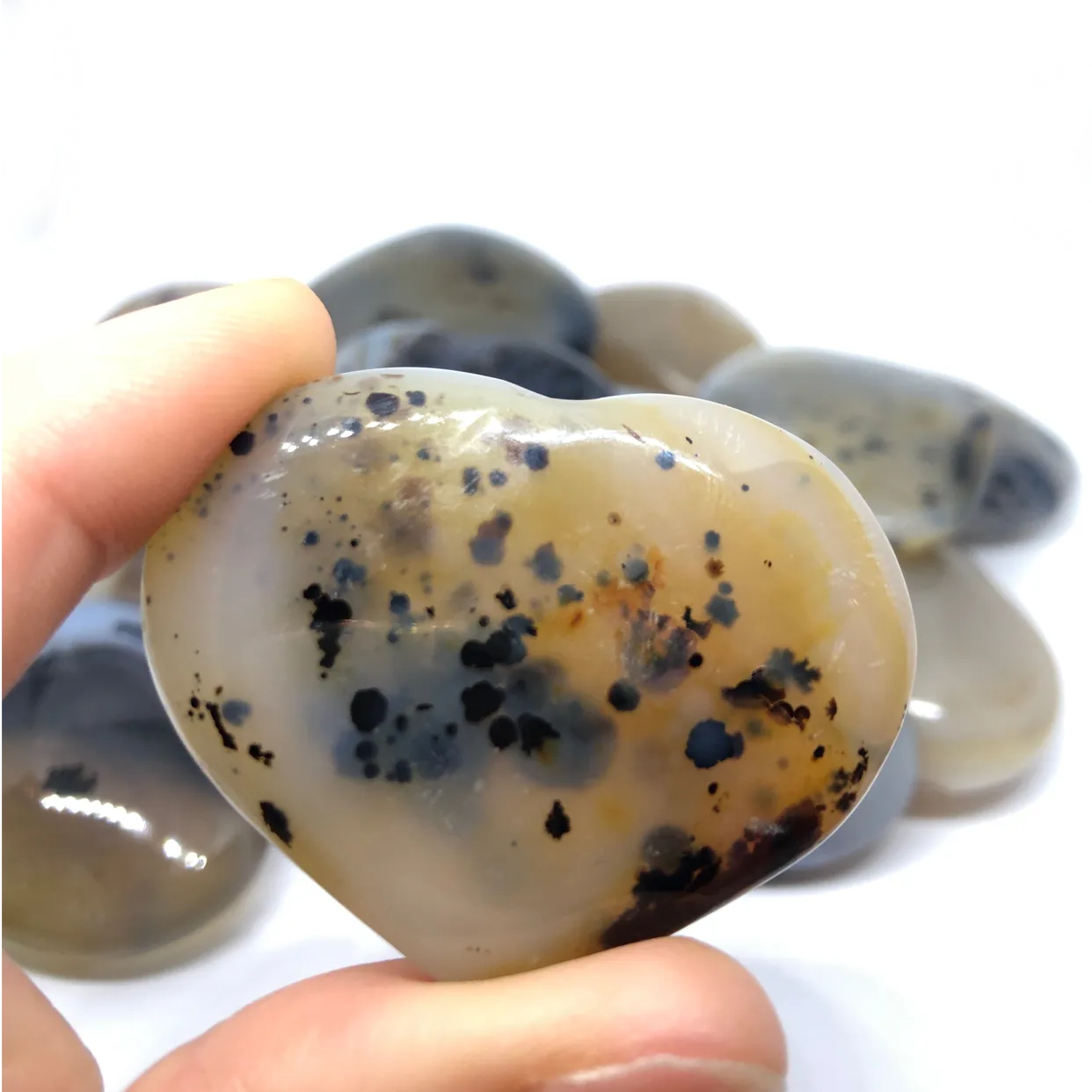 Dendritic Agate Puffed Heart