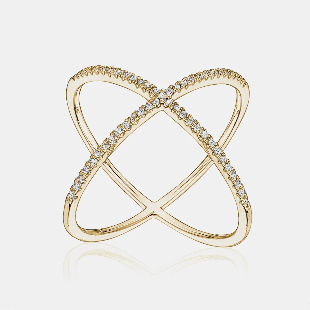 Diamond Crossover Ring