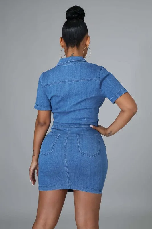 Don't Delay- Denim Fashion Dress