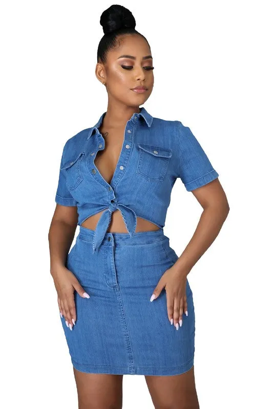 Don't Delay- Denim Fashion Dress