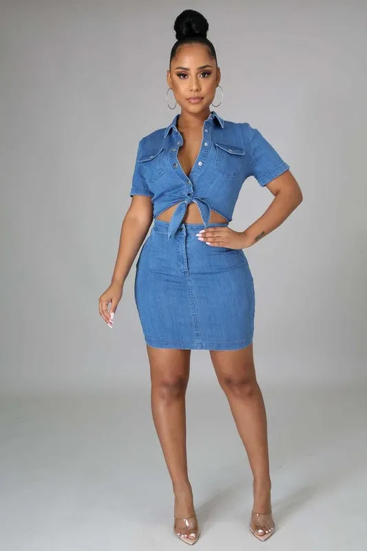 Don't Delay- Denim Fashion Dress