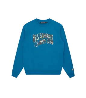 DUCK CAMO ARCH LOGO CREWNECK - BLUE