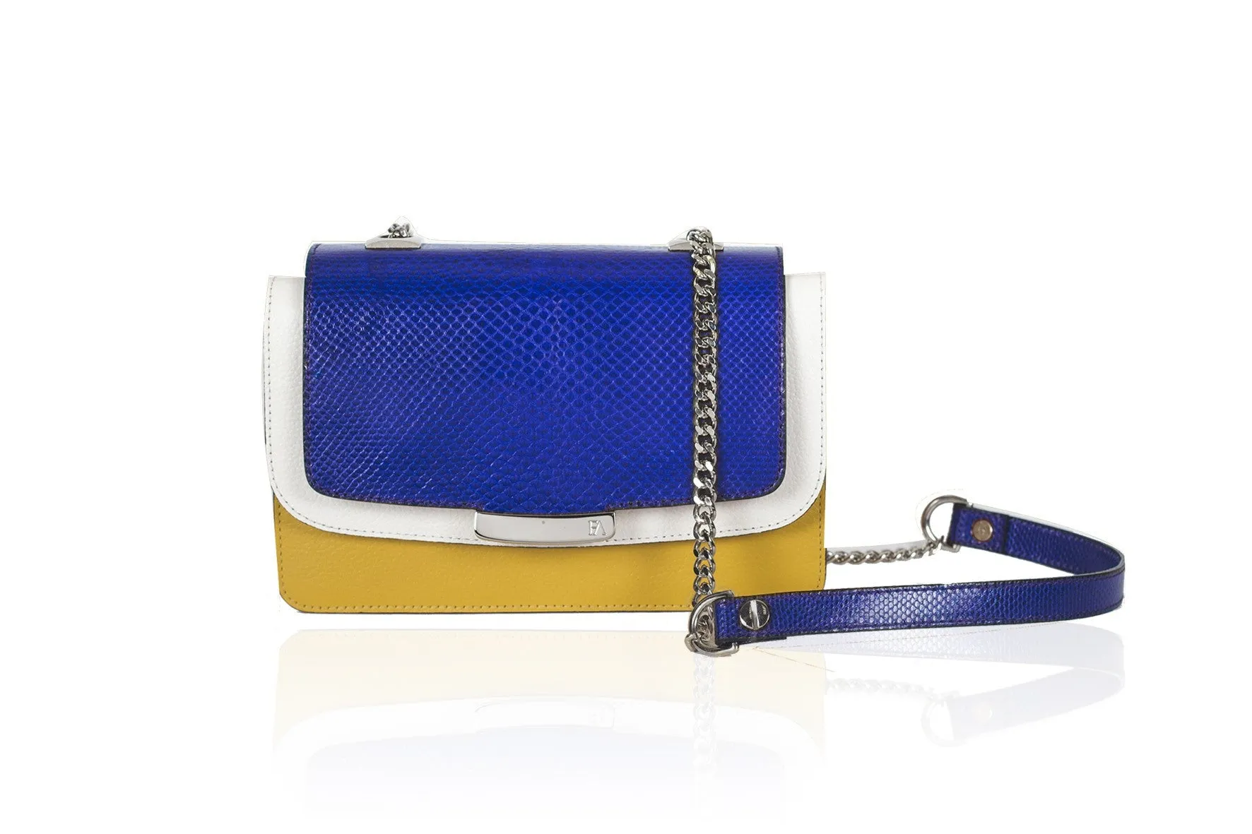 Electric Blue & Mustard Mini Jackie O Shoulder Bag