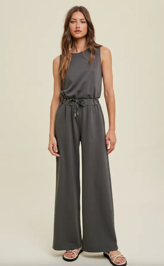 Ellison Wide Leg Scuba Jumpsuit