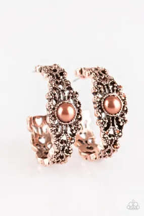 Exquisite Expense Copper Hoop Earrings - Paparazzi Accessories